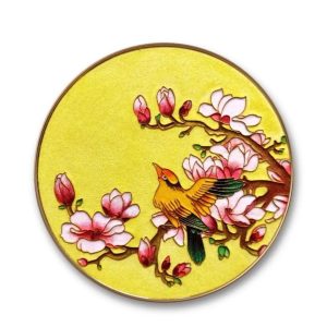 Wanyue Yulan Oriole Cloisonn é Enamel Sand Painting