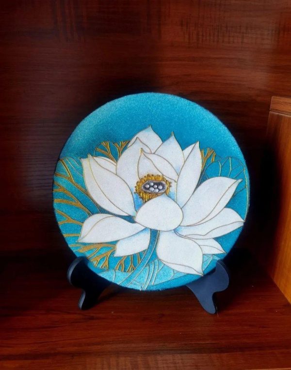 Yayun Lotus Cloisonn é Enamel Sand Painting